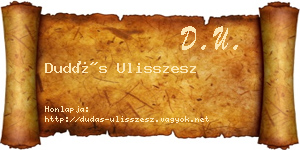 Dudás Ulisszesz névjegykártya